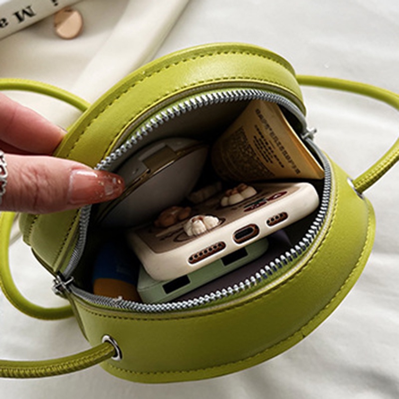 Túi đeo chéo IELGY cỡ nhỏ hình tròn phong cách đơn giản dễ phối đồ thời trang cho nữ