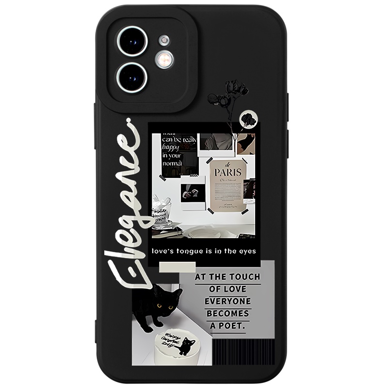Ốp lưng JEERO mềm chống bẩn dễ thương đẹp độc lạ đen cho iphone 14 13 12 11 Pro Max SE 2020 X XR XS 8 7 6S 6 Plus HFF1625