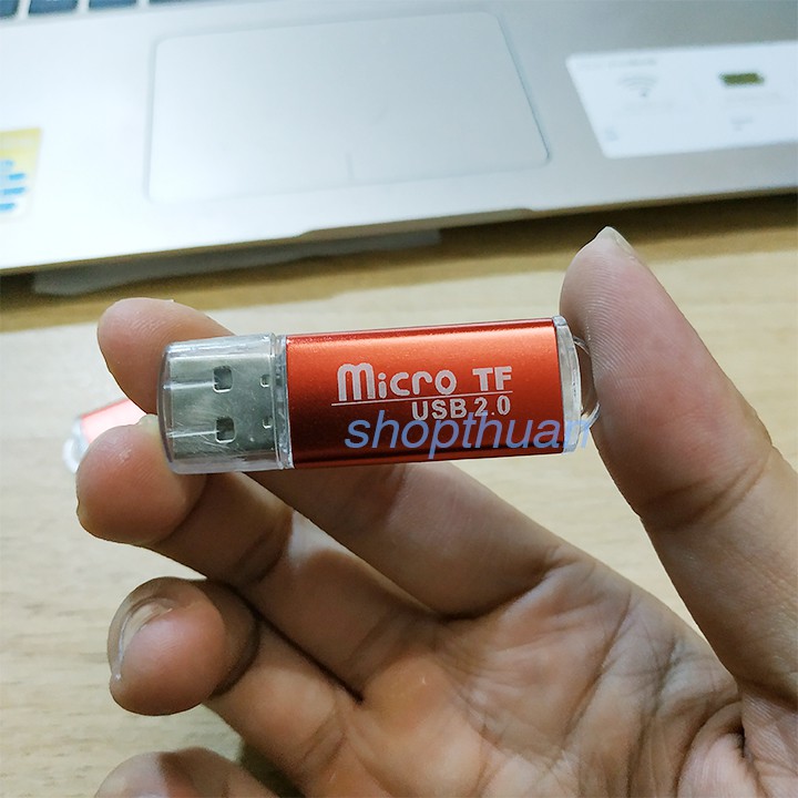 [Mã ELHA9 giảm 15% đơn 50K] Đầu Đọc Thẻ Nhớ Micro SD Vỏ Nhôm Có Đèn Báo