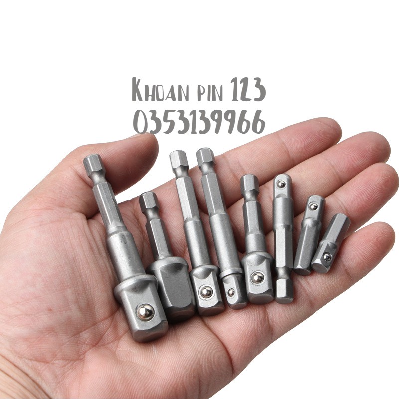 Đầu chuyển chuôi lục giác sang bulong 3/8 65mm