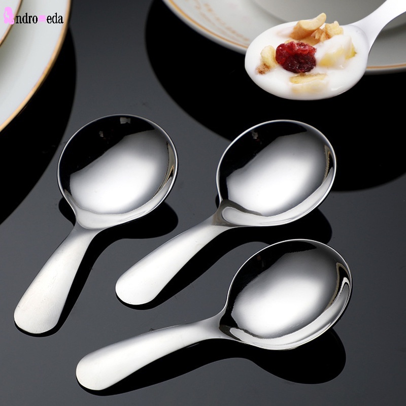 1 Muỗng Ăn Kem Cán Ngắn Bằng Thép Không Gỉ