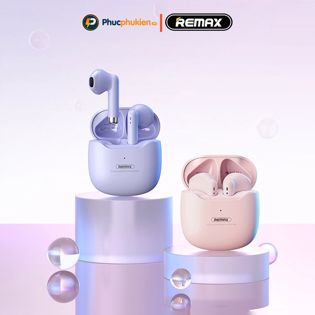 Tai nghe bluetooth không dây True Wireless Marshmallow Remax TWS 19 có mic thoại cảm ứng đổi tên Pin 5h - Phúc Phụ Kiện