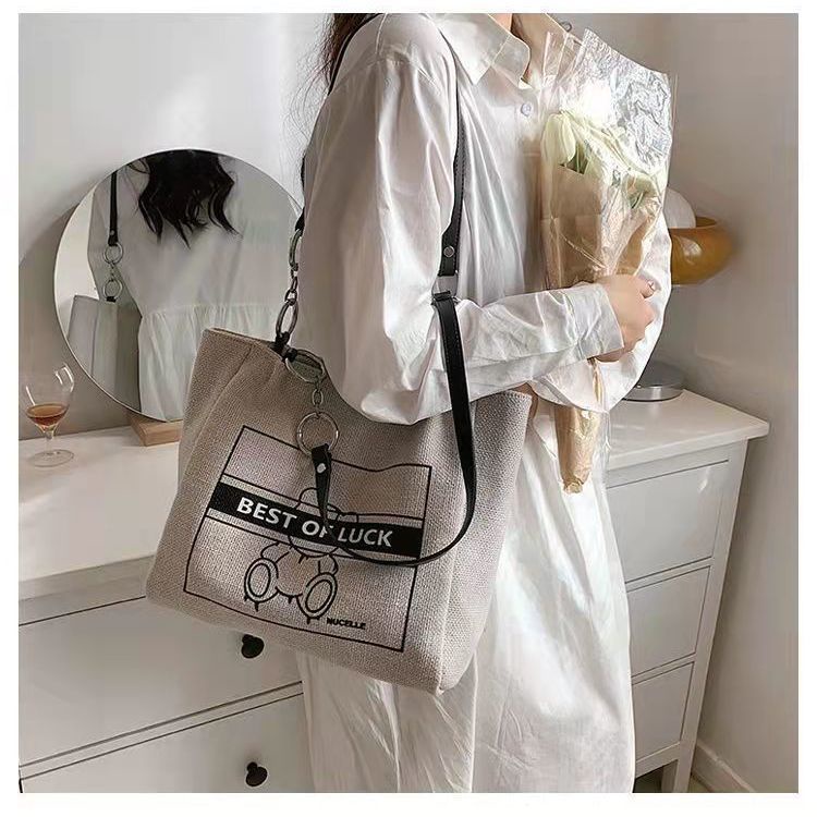 Túi Xách Đeo Vai Màu Trắng Sức Chứa Lớn Phong Cách Thời Trang Mới 2023