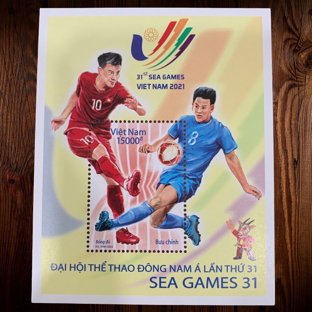 Bộ 4 con tem Sea Game bóng đá Việt Nam 2022 sưu tầm