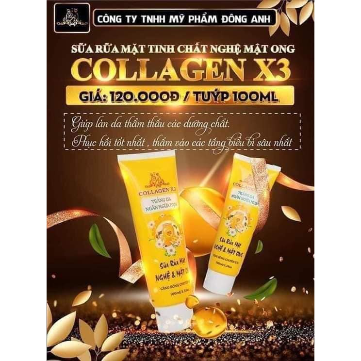 sửa rửa mặt mật ong x3 Collagen