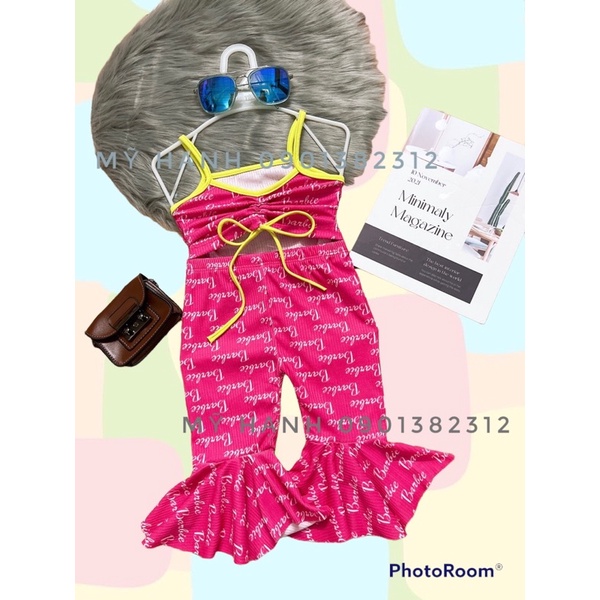 (HÌNH THẬT 100%)SET BỘ BAR.BIE + QUẦN ỐNG LOE CHO BÉ (7-25kg)