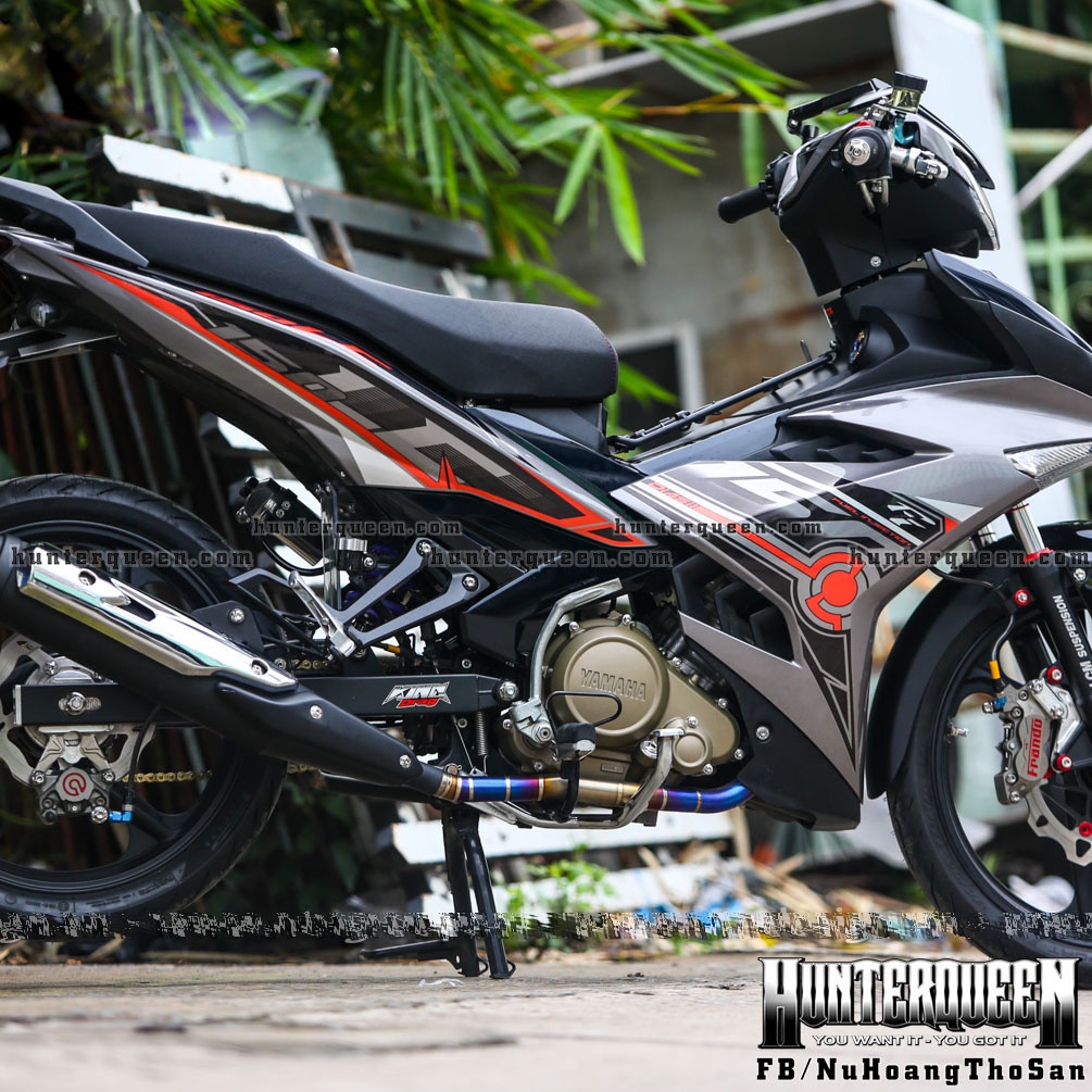 Tem rời cao cấp LC mới nhất hot 2022. Decal cam, dán xe Exciter 150 xám, mặt nạ đen. Chỉnh sửa hợp xe của khách