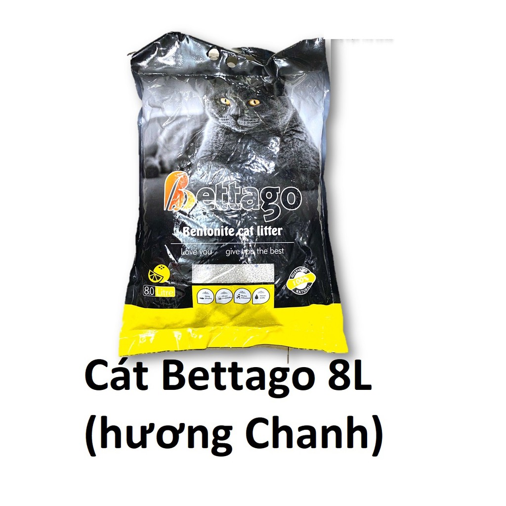 Cát vệ sinh cho mèo Betago &amp; ABOSS (bao lớn 8L ) cát đất sét vón cục nhanh, ít bụi