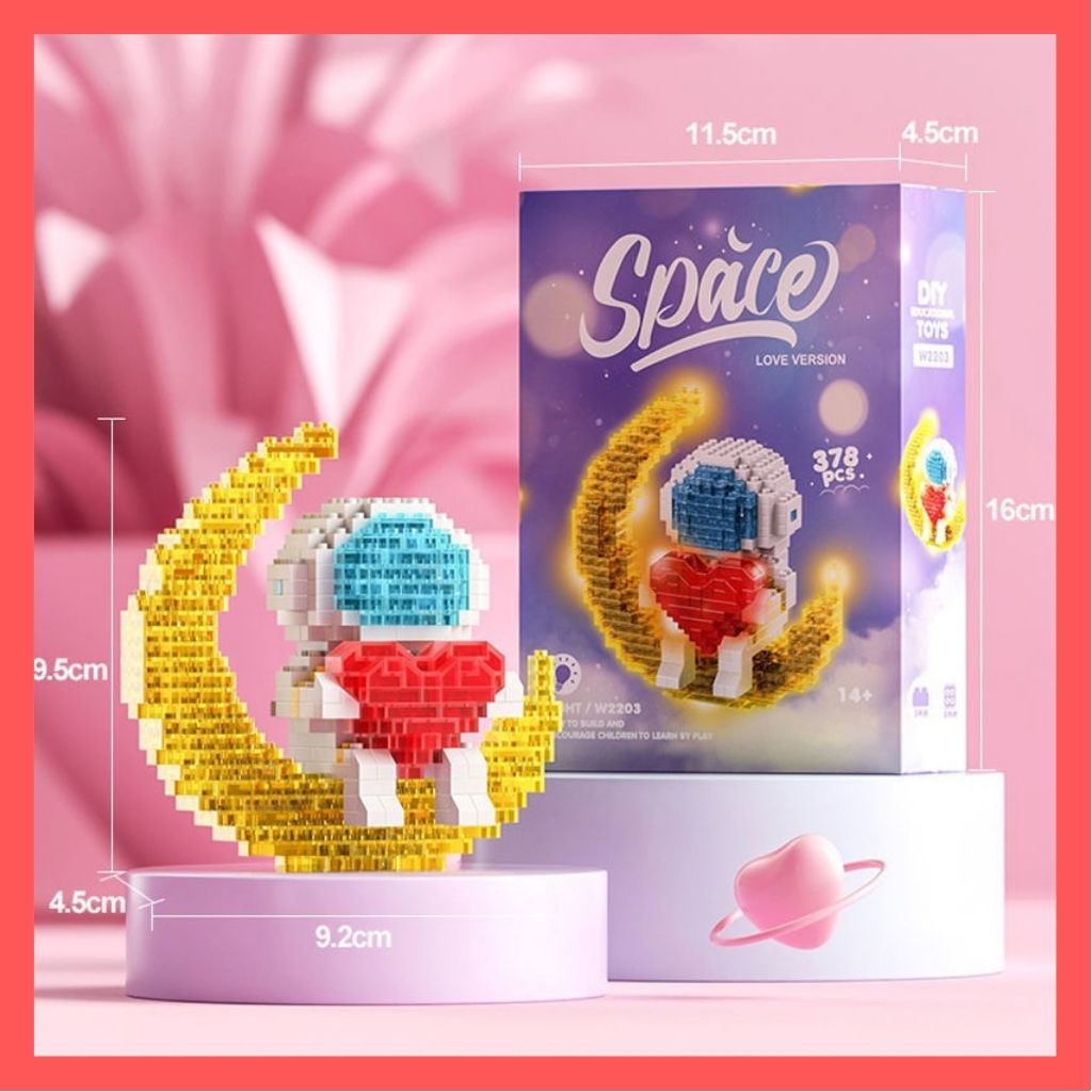 Bộ Đồ Chơi Lego Lắp Ráp Mô Hình Phi Hành Gia Mặt Trăng 3D Có Đèn Phát Sáng Cực Độc Đáo Và Bắt Mắt