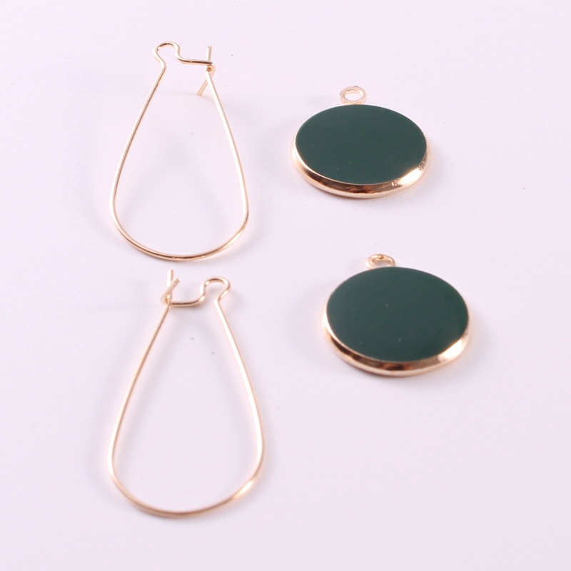 Simple Green Circle Earrings Personality Earrings Small Fresh Girl Heart Earrings Earrings Jewelry Accessories Korea Dangling Earrings Round Earrings