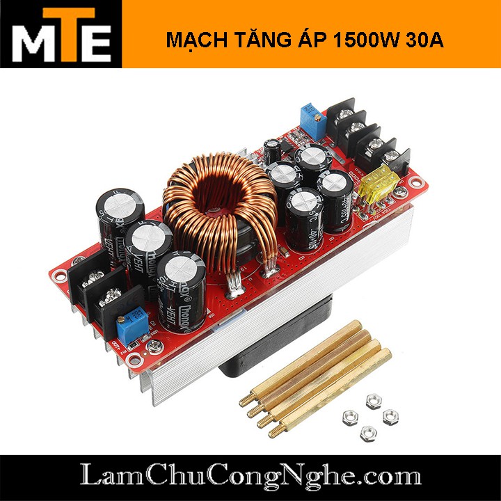 Mạch tăng áp 1500W 30A DC-DC 10-60V lên 12-90V Kèm quạt tản nhiệt