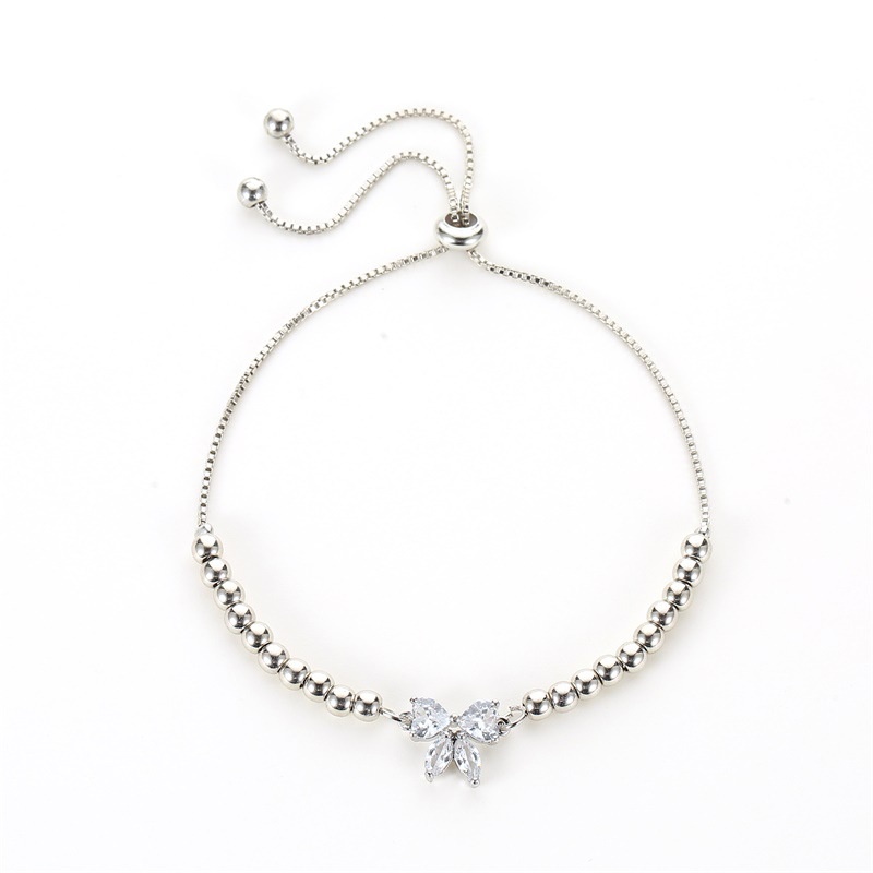 Vòng tay MANYUE đính đá zircon màu kẹo dễ điều chỉnh thời trang Hàn Quốc xinh xắn