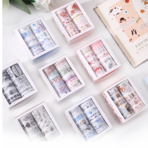 Set 10 Cuộn Băng Dính Nhiều Màu Sắc Đa Năng Tiện Dụng Trang Trí