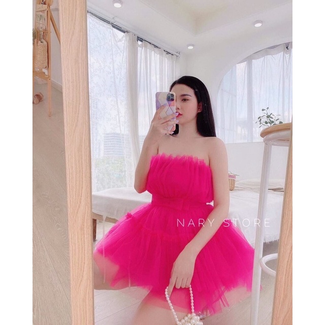 Đầm xoè lưới cúp ngực,váy nữ voan lưới đủ màu siêu xinh cho bạn gái phong cách gợi cảm sexy