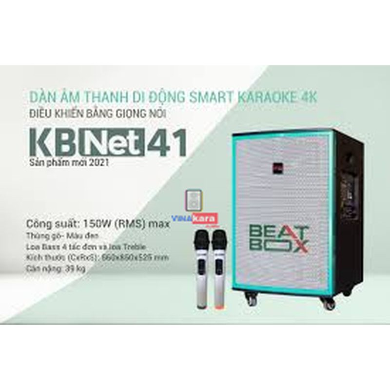 [ Tặng giá ĐT 99K] Loa kéo Acnos KBNet41, loa gỗ, 2 micro UHF, âm thanh ấm