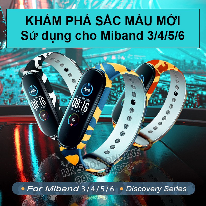 Dây đeo rằn ri thay thế cho Xiaomi Miband 3 Xiaomi Miband 4 Xiaomi Miband 5, Xiaomi Miband 6 Discovery Series