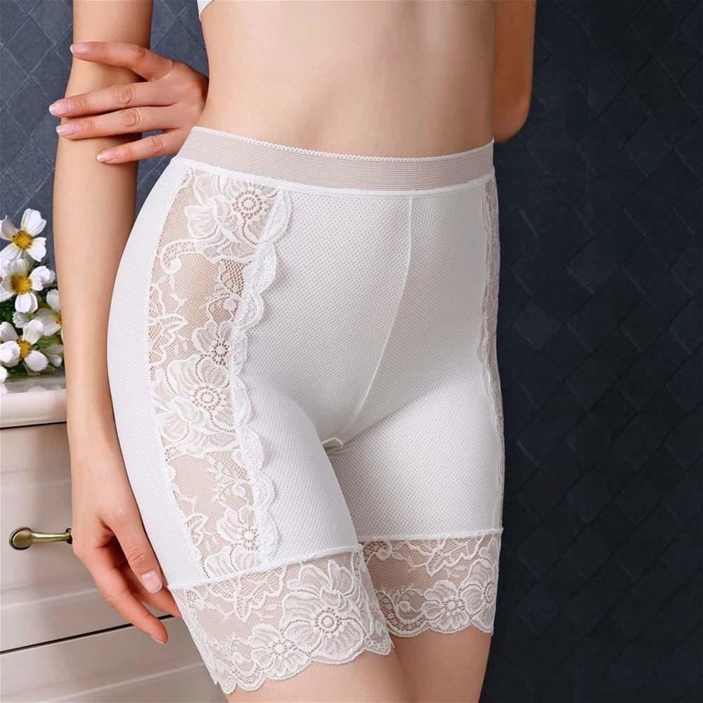 Quần Short An Toàn 2 Lớp Bằng Lụa Cotton Phối Ren Hoa Phong Cách Hàn Quốc