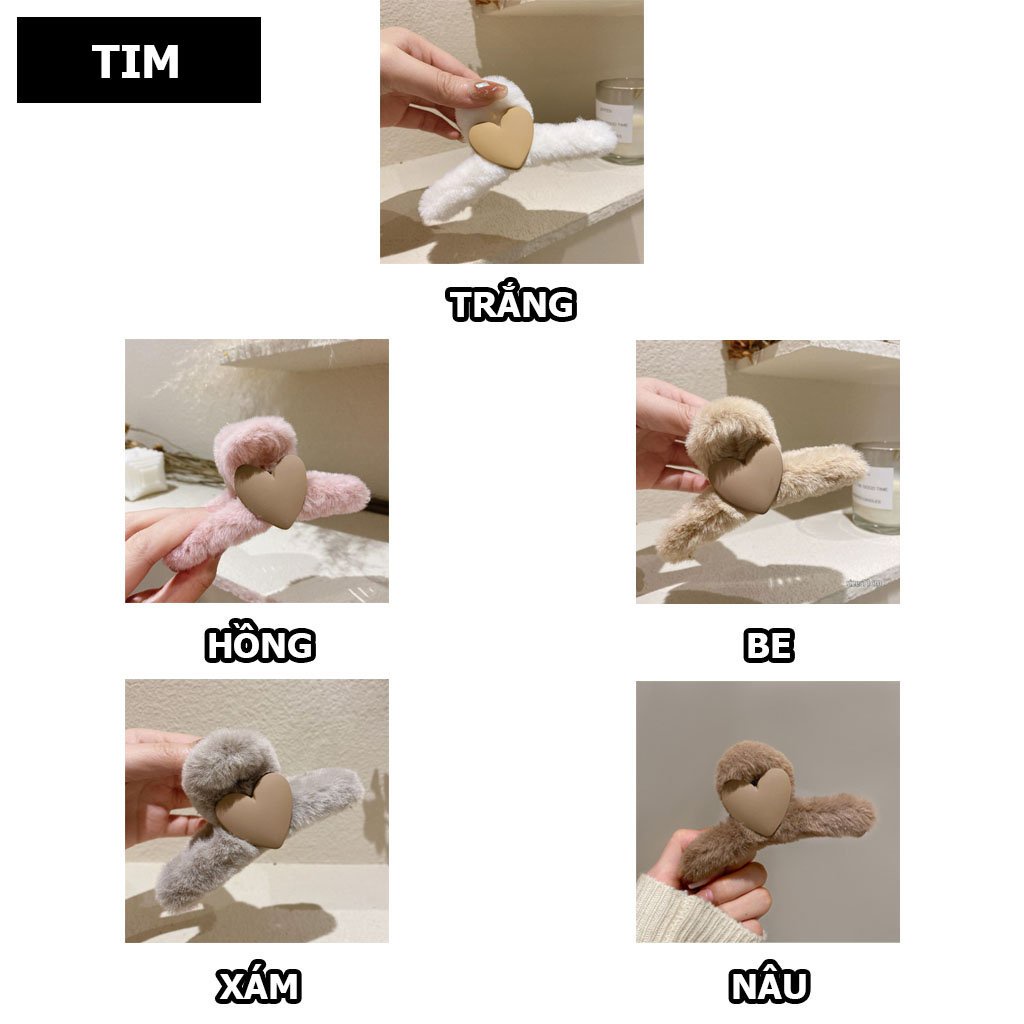 Kẹp tóc nữ dài phủ lông mềm dễ thương KT36