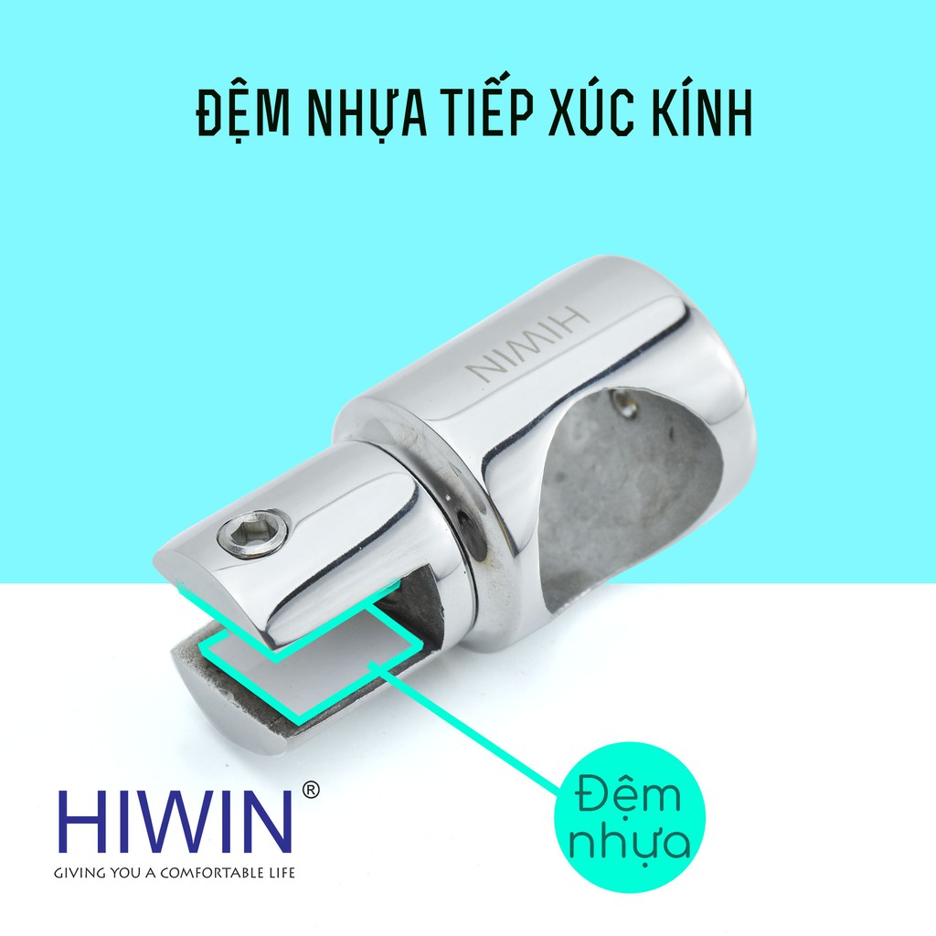 Kẹp kính trên phòng tắm kính mặt gương inox 304 Hiwin SB-611