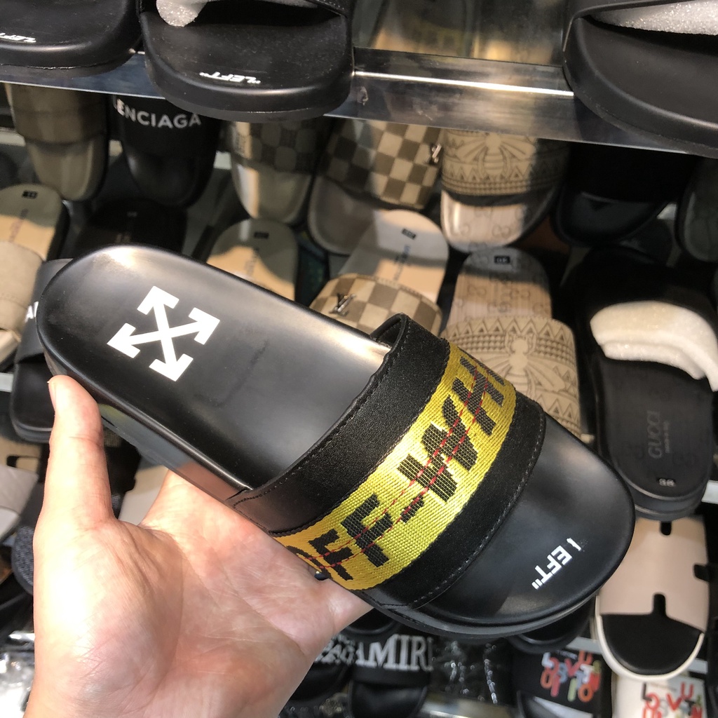 Dép quai ngang Off White, Dép lê Nam Off White, Chất liệu đế Cao su đúc, 3 mẫu BapeVN