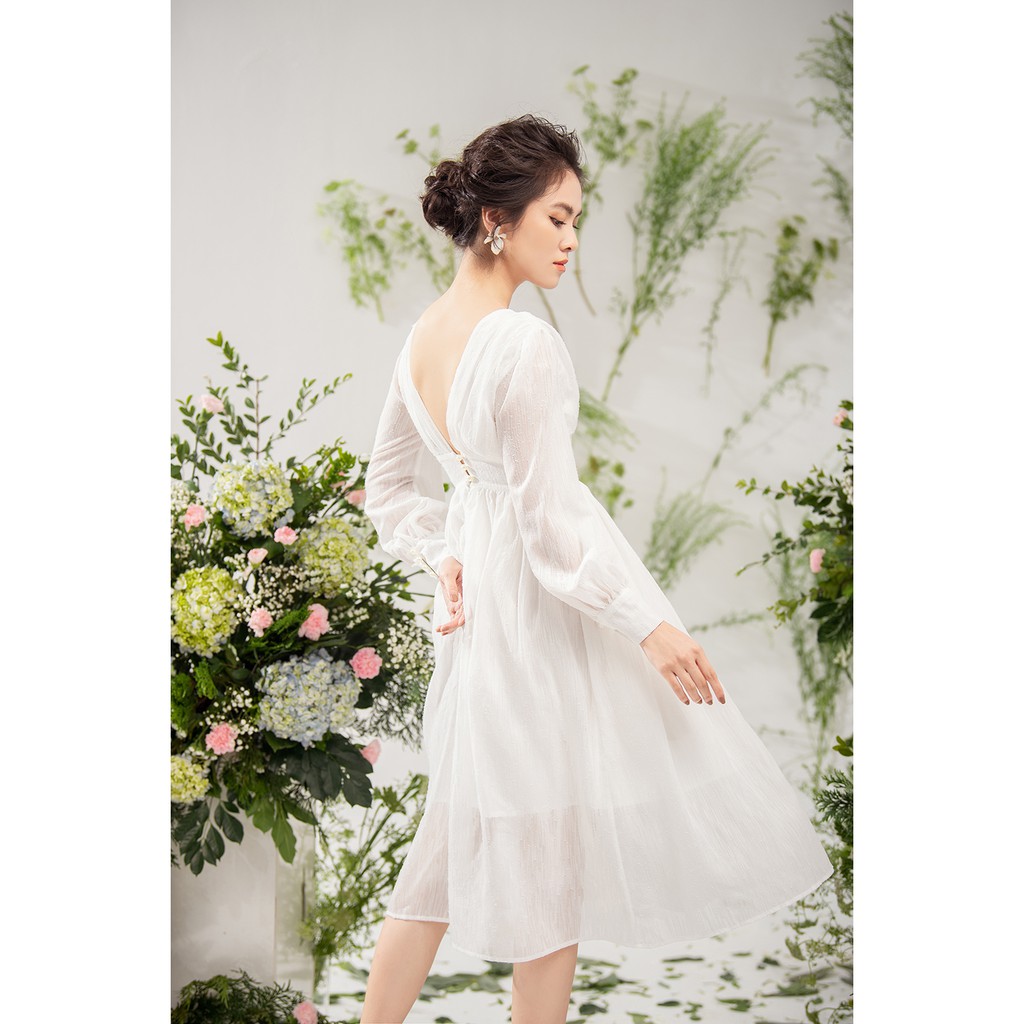 Đầm dài tay nhún ngực - 20Again | BigBuy360 - bigbuy360.vn