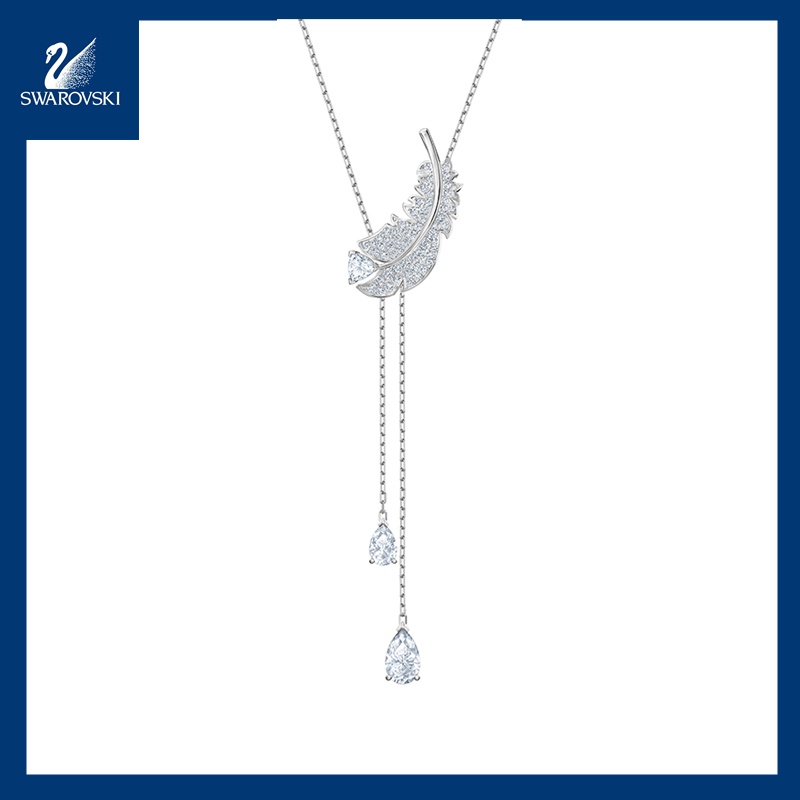 Swarovski Bộ Trang Sức Hình Chữ Y Đính Lông Vũ Thời Trang Dành Cho Nữ