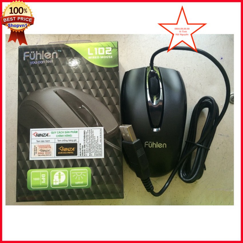 Chuột Fulhen L102 có dây _ Chuột Chơi Game Siêu Bền Bảo hành 1 năm
