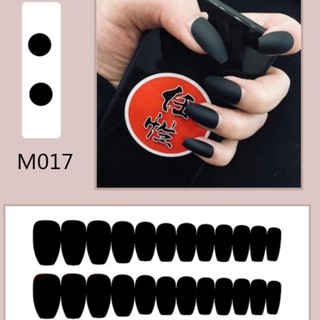 Set 24 móng tay giả màu đen thời trang dành cho nữ