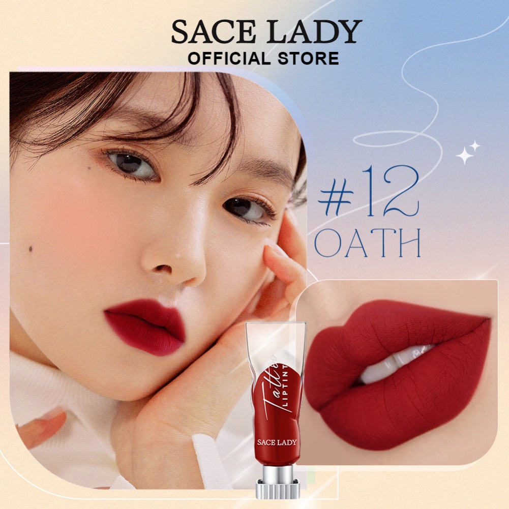 Sace LADY Lip Tint Matte 12 giờ Son môi lỏng lâu trôi Mỹ phẩm không thấm nước