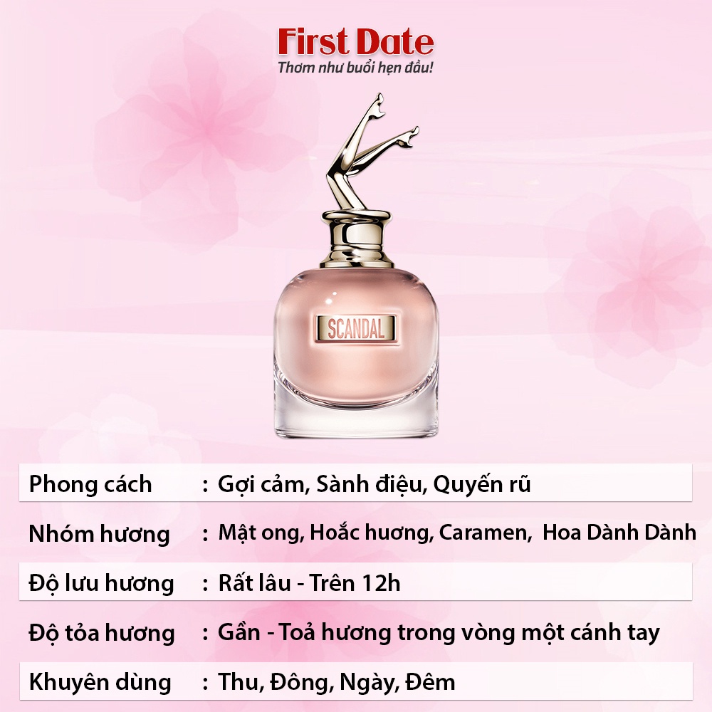 Nước hoa nữ Scandal - So Scandal Jean Paul Gaultier EDP - Dầu thơm nữ sang trọng quý phái lưu hương lâu First Date