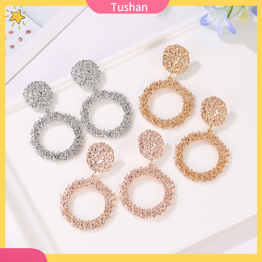 Khuyên Tai Dáng Dài Hình Tròn Rỗng Thời Trang Cho Nữ