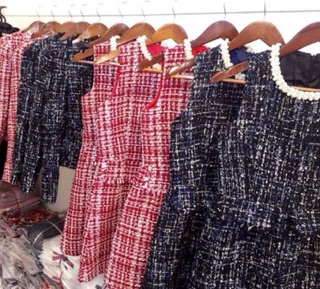 Set váy dạ tweed hàng QC thiết kế