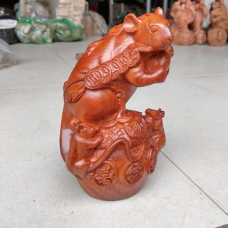 Tượng Chuột Gỗ Hương - Chuột Canh Tý - Cao 20cm