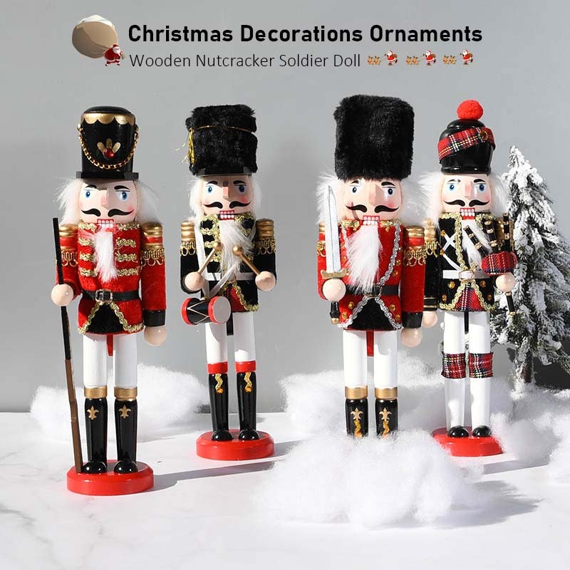 30 cm nutcracker con rối người lính sáng tạo quân đội nutcracker trẻ em búp bê tượng nhỏ thủ công bằng gỗ giáng sinh năm mới đồ trang trí giáng sinh quà tặng trang trí nội thất