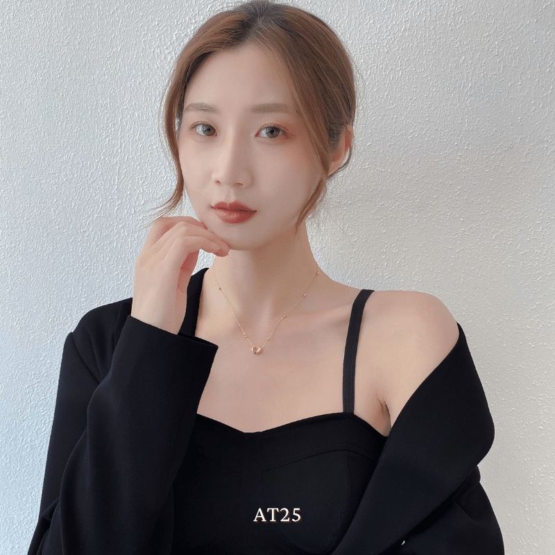 [KHÔNG ĐEN GỈ] Dây chuyền nữ hình trái tim titan sợi mảnh tinh tế đơn giản- Mely B43