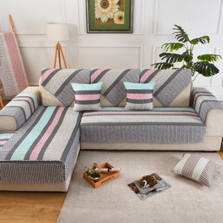Bọc sofa cotton kẻ sang trọng 706 size 70*70cm