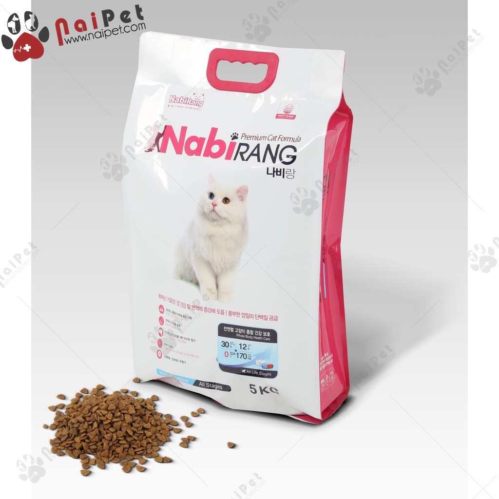 Thức Ăn Hạt Khô Cho Mèo Nabirang Hàn Quốc Túi Tiết Kiệm 1kg