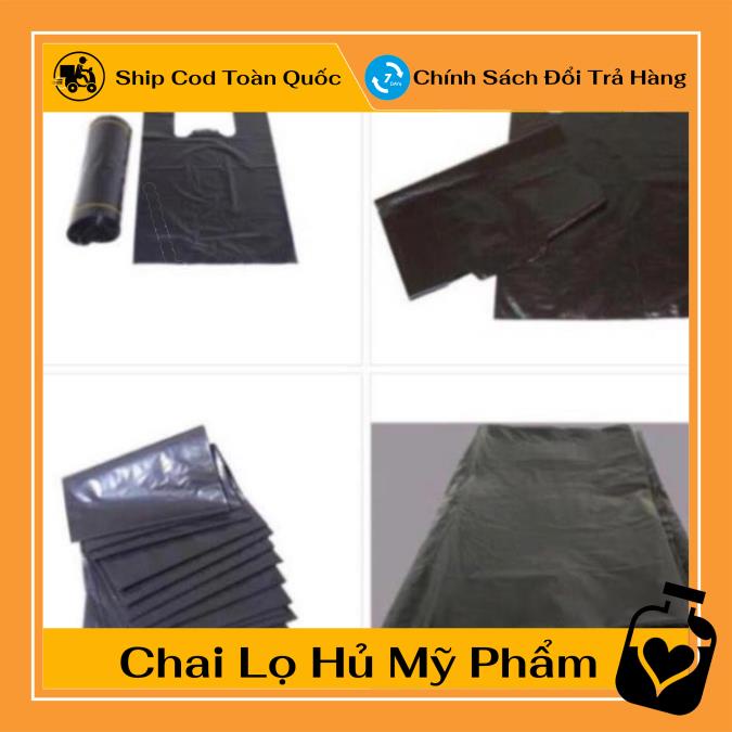 [TOP GIÁ RẺ] [1kg] Túi nilong đen hai quai Đen nhám , túi bọc xốp ,Xưởng Chai Lọ