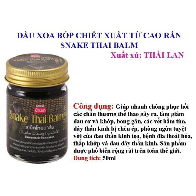 [Hàng Chuẩn Thái] DẦU CÙ LÀ RẮN,BÒ CẠP, HỔ  THAILAND >Shine<