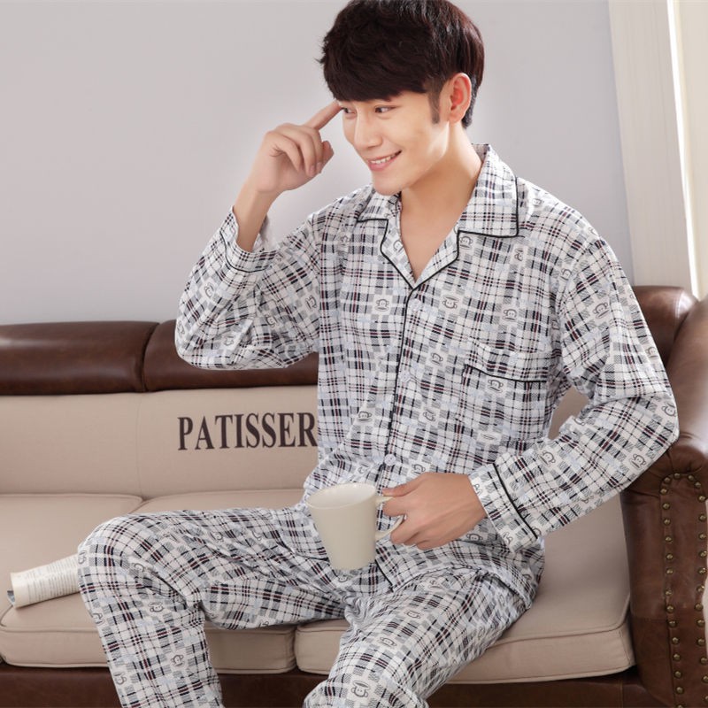 Bộ đồ ngủ pijama dài tay thời trang mặc ở nhà cho nam