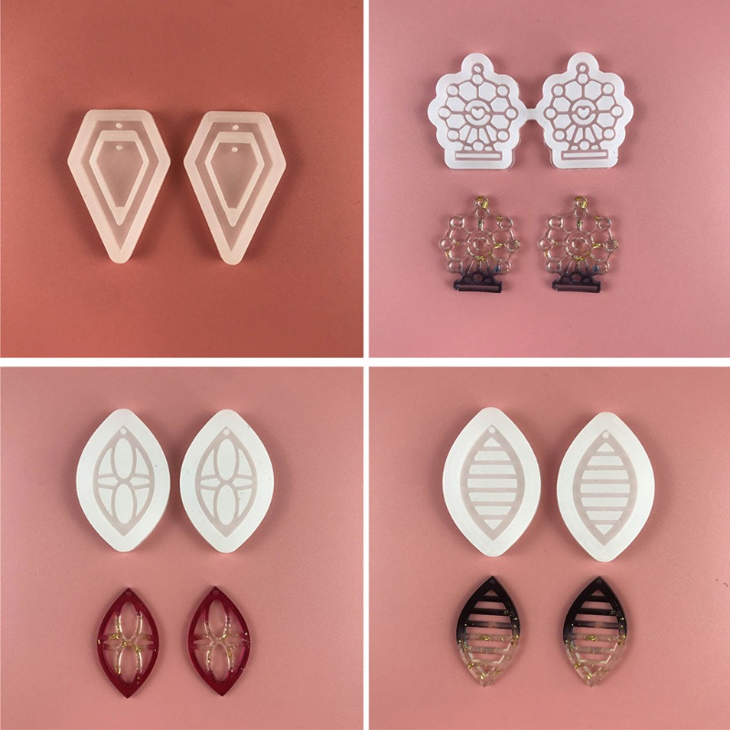 Khuôn Silicone Tạo Hình Làm Trang Sức Hình Chiếc Lá / Cây Xương Rồng / Đôi Mắt To Sáng Bóng