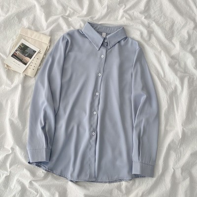 Áo sơ mi nữ voan cổ đức dáng rộng ulzzang 8210