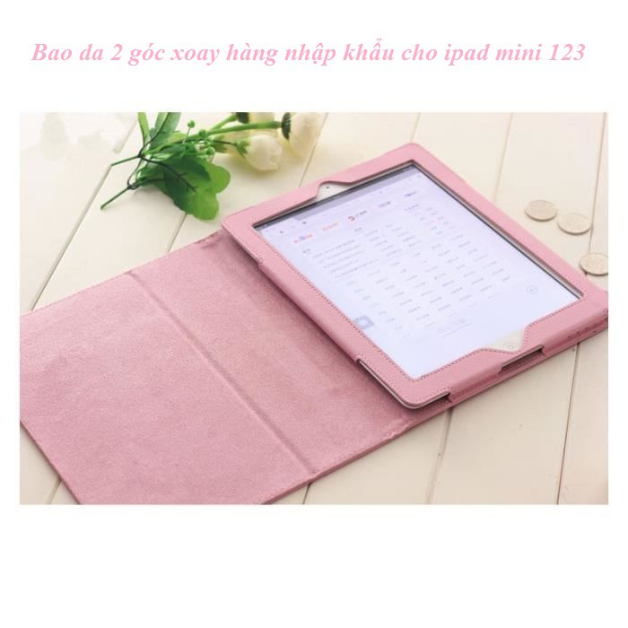 Bao da iPad Mini 123 (Hồng) - Hai góc xoay - H_shop_vn