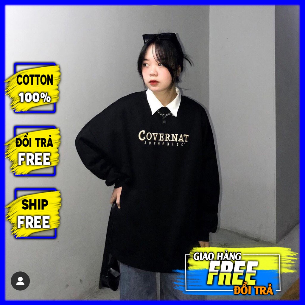 Áo Sweater Covernat Form Rộng Unisex Tay Bồng Nam Nữ Mặc Được Chất Nỉ Bông Hàng Xuất Dày Đẹp Không Bai, Không Xù AN12