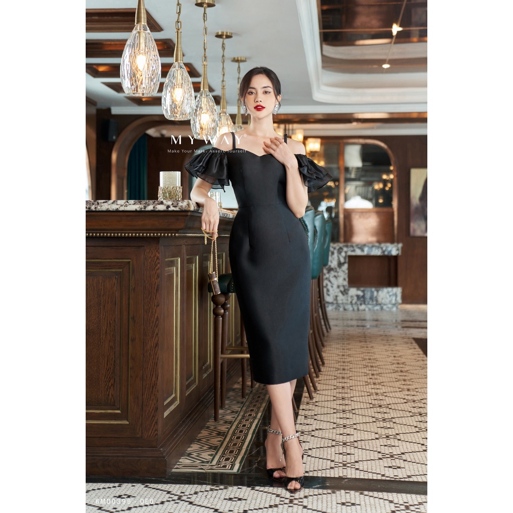 Đầm Nữ Dự Tiệc MY WAY Trễ Vai Dáng Bút Chì Sang Trọng 6MD0396