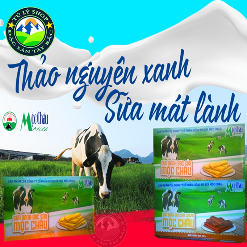 Đặc sản Bánh sữa Mộc Châu [Hàng chính hãng - Date mới nhất] (hộp xanh 200g)