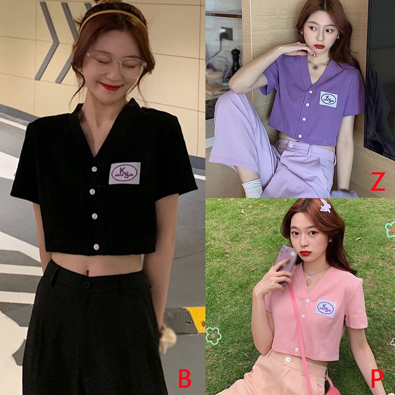 Áo thun lửng dệt len thời trang Hàn Quốc cho nữ