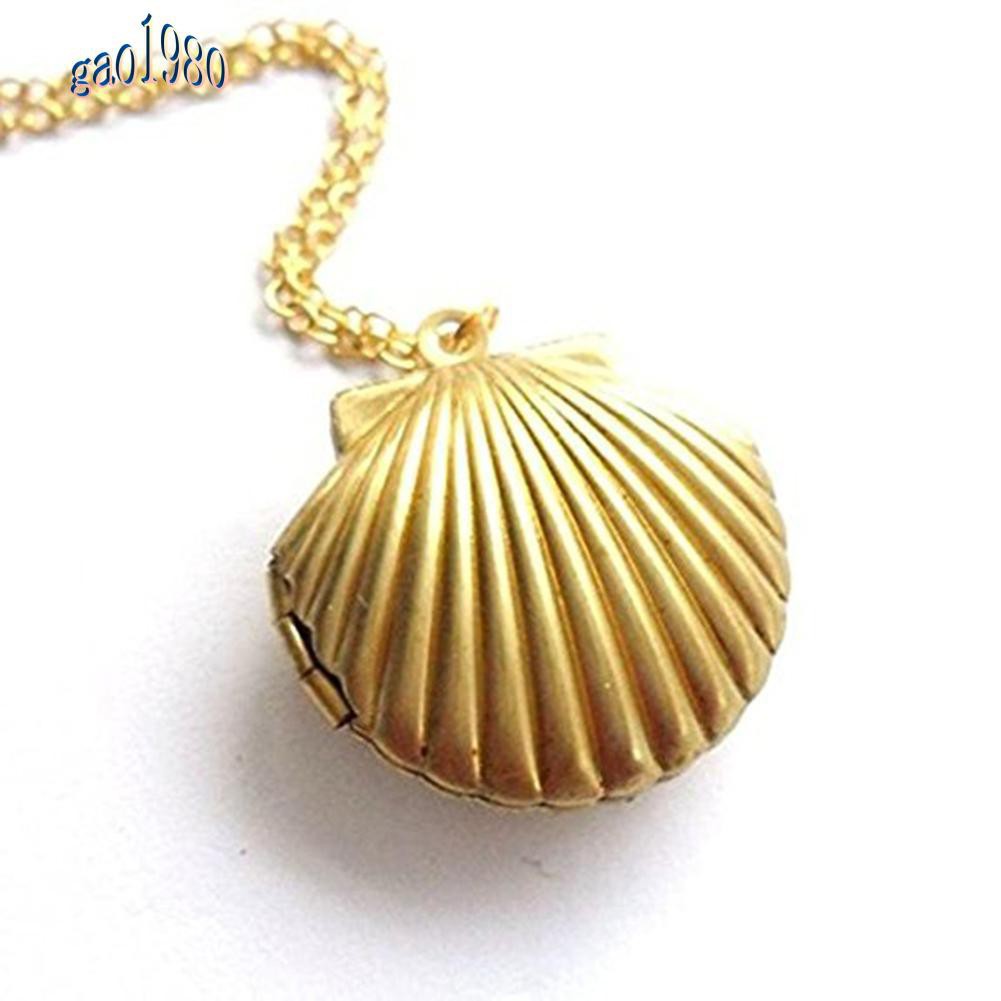Vòng cổ Hợp Kim Mặt Hình Vỏ Sò Màu Vàng Thời Trang Cho Nữ