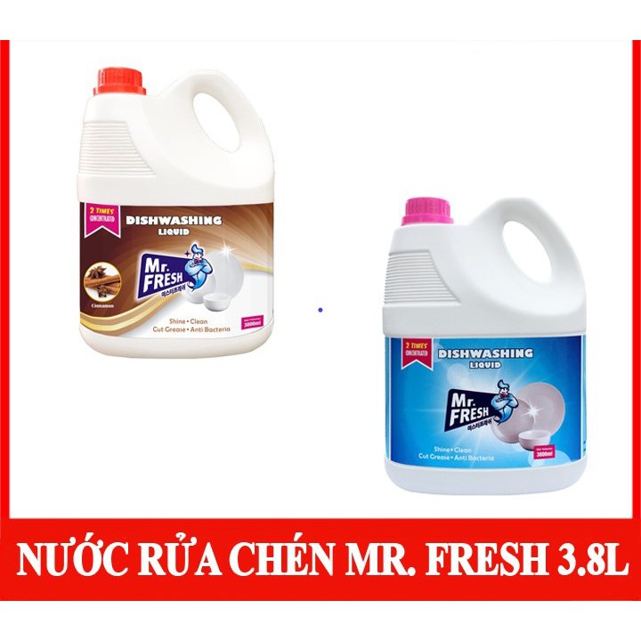 Nước rửa chén siêu đậm đặc Mr.Fresh 3.8L - công nghệ Hàn Quốc