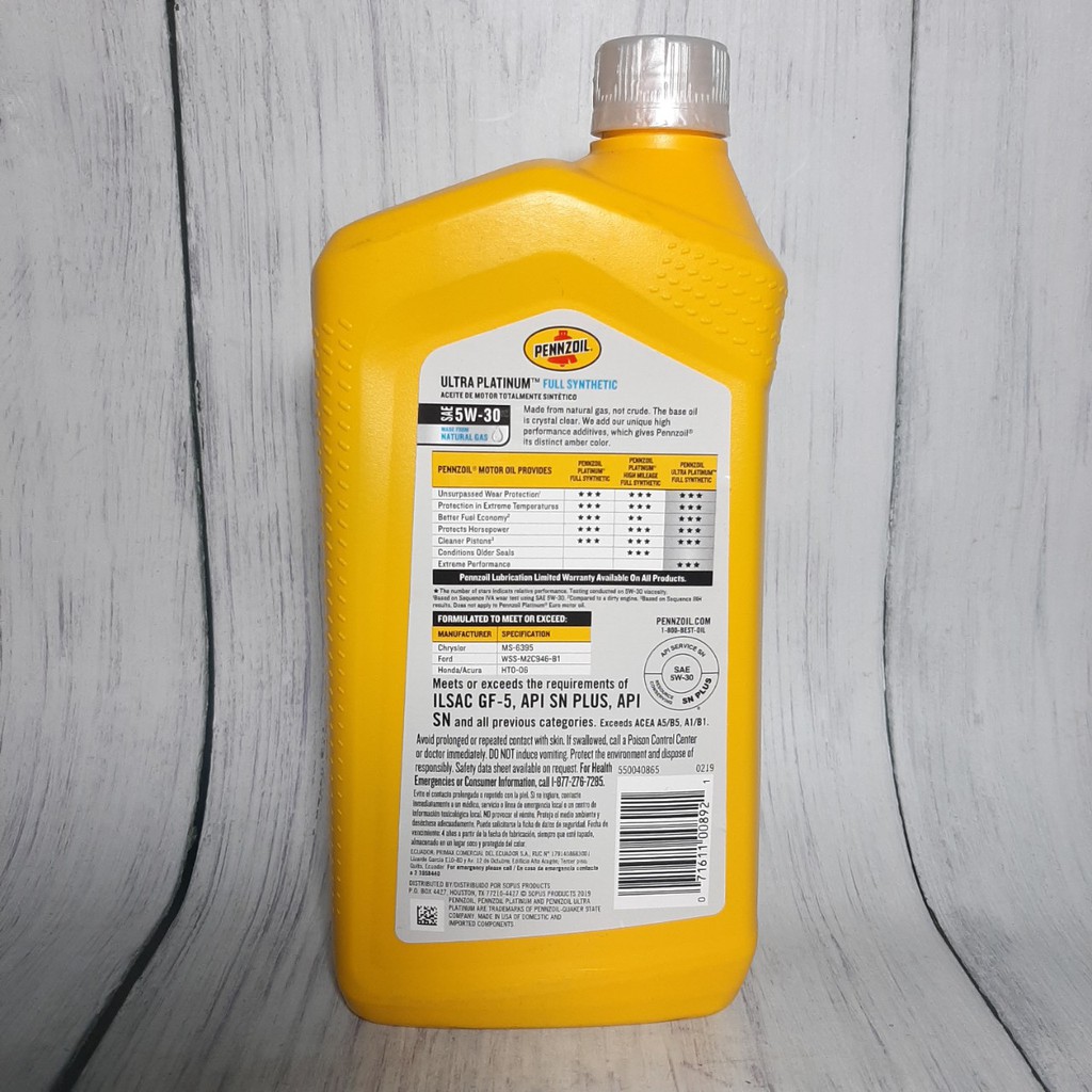 Nhớt Xe Tay Ga Pennzoil Ultra Platinum 4T 5w30